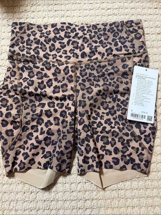 lululemon athletica Pants - lululemon Fast and Free HR Short - Leopard Print 6"